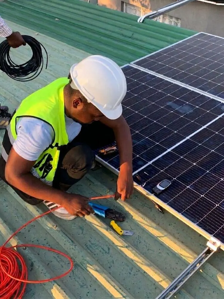 Solar installation in progress